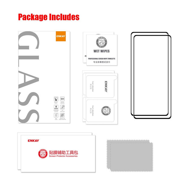 2 PCS - Samsung Galaxy M52 5G ENKAY 6D Full Glue Tempered Glass Full Film