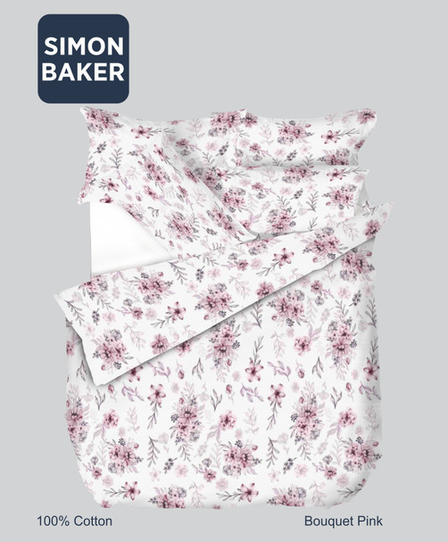 Simon Baker Cotton Printed Duvet Cover Set - Multiple Sizes & Colours