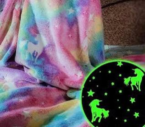 Adult Glow In The Dark Plush Hooded Blanket - One Size