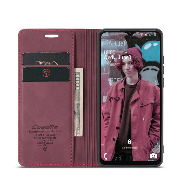 Samsung Galaxy A23 CaseMe 013 Multifunctional Horizontal Flip Leather Phone Case(Wine Red)