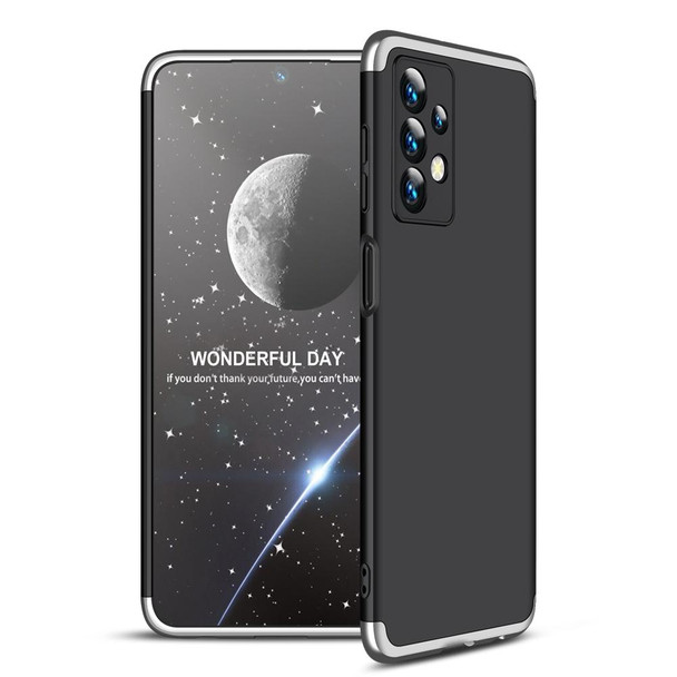 Samsung Galaxy A23 GKK Three Stage Splicing Full Coverage PC Phone Case(Black Silver)