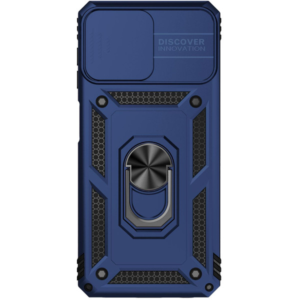 Samsung Galaxy A22 4G Sliding Camshield Holder Phone Case(Blue)