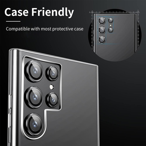 Samsung Galaxy S22 Ultra 5G ENKAY Aluminium Alloy + Tempered Glass Camera Lens Cover(Silver)