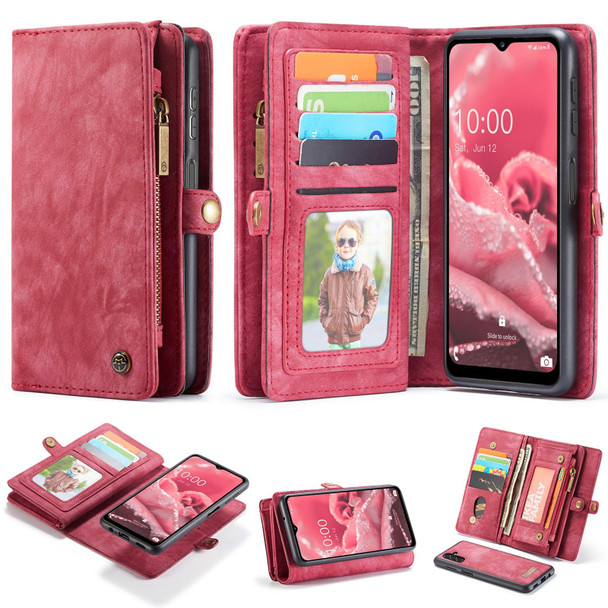 Samsung Galaxy A13 5G CaseMe-008 Detachable Multifunctional Horizontal Flip Leather Case(Red)