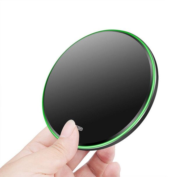 20W QI Metal Mirror Ultra-thin Wireless Charger(Black)