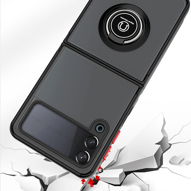 Samsung Galaxy Z Flip 3 5G Q Shadow I Ring Kickstand PC and TPU Hybrid Phone Case(Red)