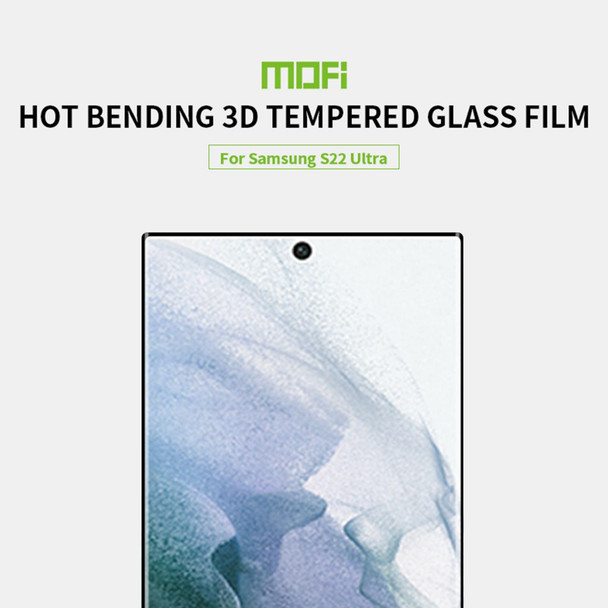 Samsung Galaxy S22 Ultra 5G MOFI 9H 3D Hot Bend Explosion-Proof Tempered Glass Full Film(Black)