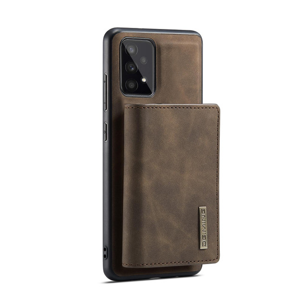 Samsung Galaxy A53 5G DG.MING M1 Series 3-Fold Multi Card Wallet + Magnetic Phone Case(Coffee)