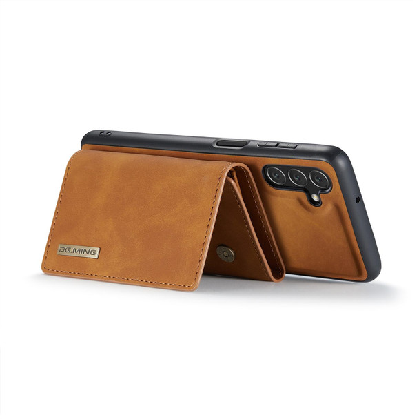Samsung Galaxy A13 5G DG.MING M1 Series 3-Fold Multi Card Wallet + Magnetic Phone Case(Brown)