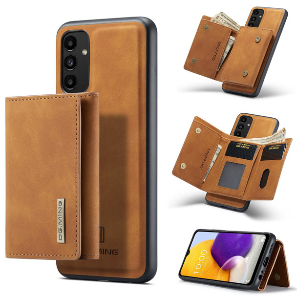 Samsung Galaxy A13 4G DG.MING M1 Series 3-Fold Multi Card Wallet + Magnetic Phone Case(Brown)