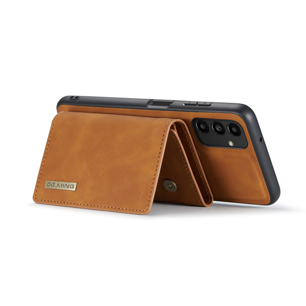 Samsung Galaxy A13 4G DG.MING M1 Series 3-Fold Multi Card Wallet + Magnetic Phone Case(Brown)