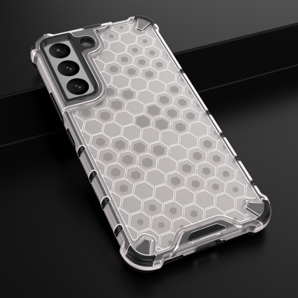 Samsung Galaxy S22 5G Honeycomb PC + TPU Phone Case(White)