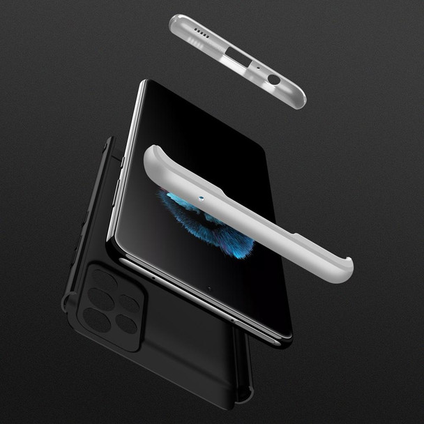 Samsung Galaxy A52 5G / 4G GKK Three Stage Splicing Full Coverage PC Phone Case(Black Silver)