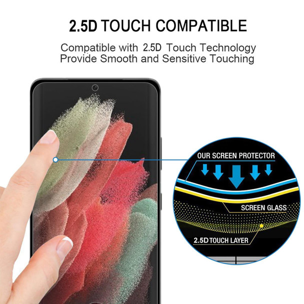 Edge Glue 3D Curved Edge Full Screen Tempered Glass Film - Samsung Galaxy S22 Ultra 5G(Black)