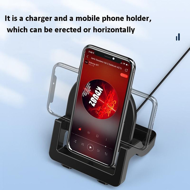 KH-18 15W Vertical Wireless Fast Charger with Phone Holder(White)