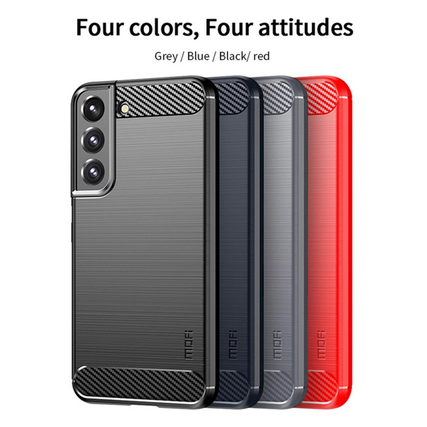Samsung Galaxy S22 5G MOFI Gentleness Series Brushed Texture Carbon Fiber Soft TPU Case(Black)