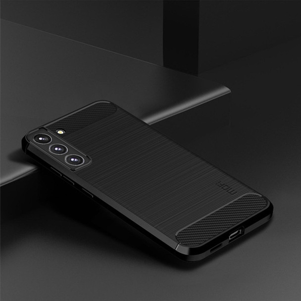 Samsung Galaxy S22 5G MOFI Gentleness Series Brushed Texture Carbon Fiber Soft TPU Case(Black)