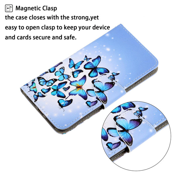 Samsung Galaxy A32 4G 3D Colored Drawing Horizontal Flip Leather Phone Case with Holder & Card Slots & Wallet(Multiple Butterflies)