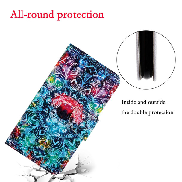 Samsung Galaxy A12 3D Colored Drawing Horizontal Flip Leather Phone Case with Holder & Card Slots & Wallet(Mandala)