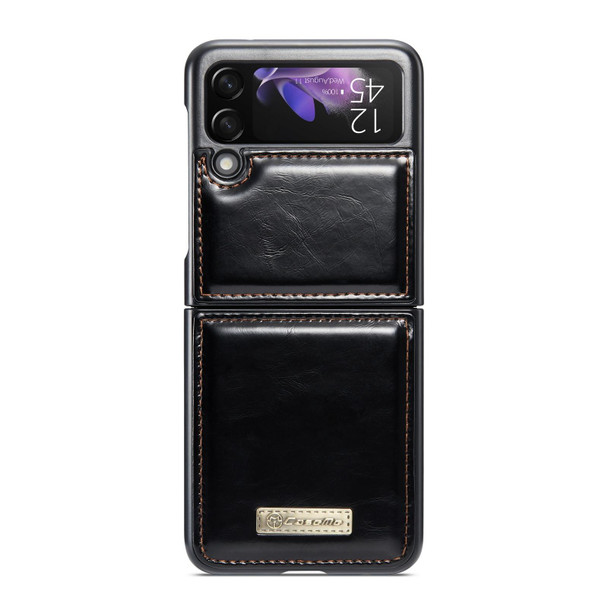 Samsung Galaxy Z Flip3 5G CaseMe 003 Crazy Horse Texture Horizontal Flip Leather Phone Case(Black)