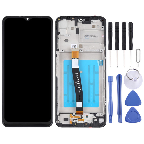 Original LCD Screen and Digitizer Full Assembly with Frame for Samsung Galaxy A22 5G SM-A226 (Black)