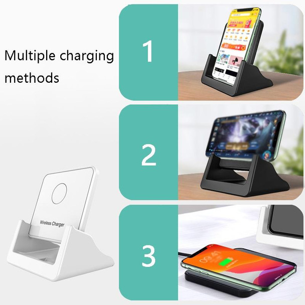 A9189 10W Vertical Wireless Fast Charger with Detachable Mobile Phone Holder(Black)