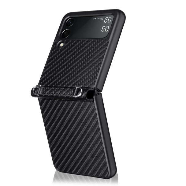 Samsung Galaxy Z Flip3 5G Carbon Fiber Texture Phone Case(Black)