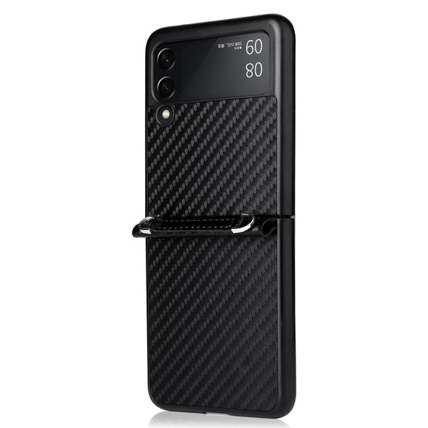 Samsung Galaxy Z Flip3 5G Carbon Fiber Texture Phone Case(Black)