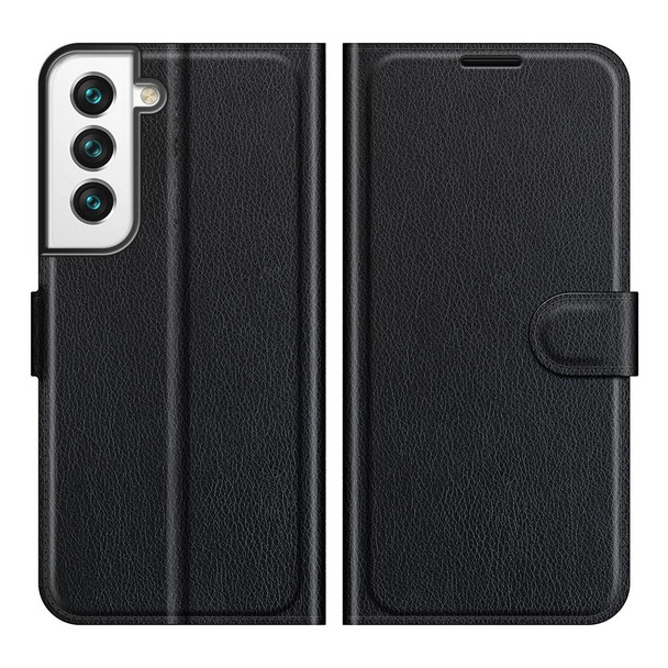 Samsung S22 Litchi Texture Horizontal Flip Protective Case with Holder & Card Slots & Wallet(Black)