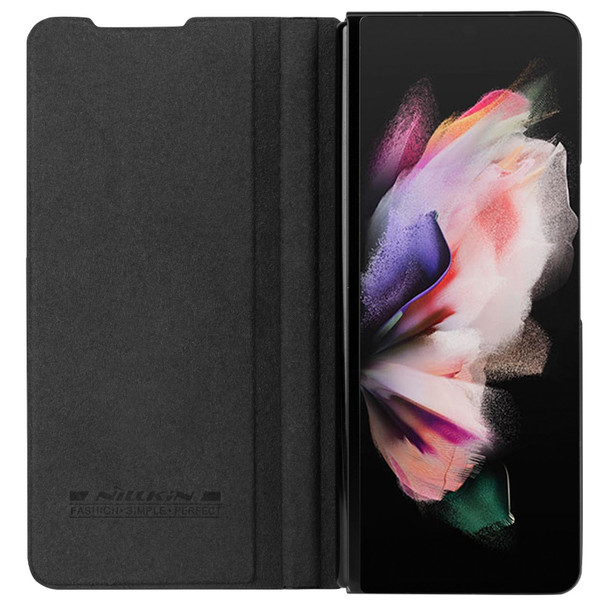 Samsung Galaxy Z Fold3 / W22 5G NILLKIN QIN Series Crazy Horse Texture Leather Case(Black)