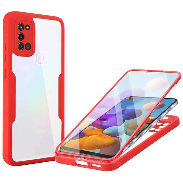 Samsung Galaxy A21s Acrylic + TPU 360 Degrees Full Coverage Shockproof Phone Case(Red)
