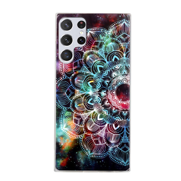 Samsung Galaxy S22 Ultra 5G Luminous TPU Protective Phone Case(Mandala Flower)