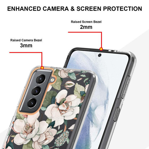 Samsung Galaxy S21+ 5G Flowers and Plants Series IMD TPU Phone Case(Green Gardenia)