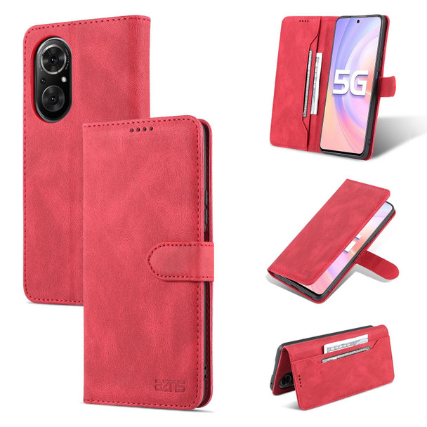 Honor 50 SE AZNS Dream II Skin Feel PU+TPU Horizontal Flip Leather Case with Holder & Card Slots & Wallet(Red)