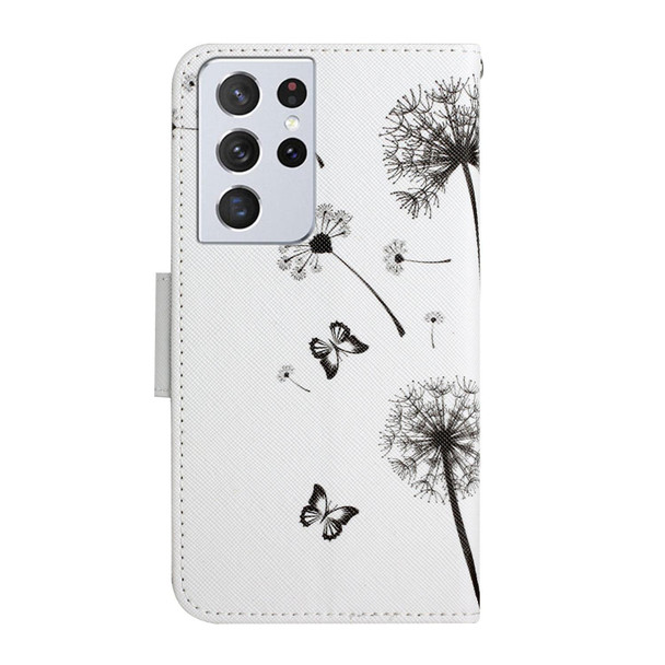 Samsung Galaxy S21 Ultra 5G Painted Pattern Horizontal Flip Leather Case with Holder & Card Slot & Wallet(Dandelion)