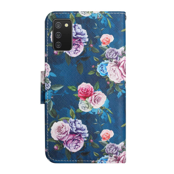 Samsung Galaxy A03s 164mm Painted Pattern Horizontal Flip Leather Case with Holder & Card Slot & Wallet(Fluorescent Rose)