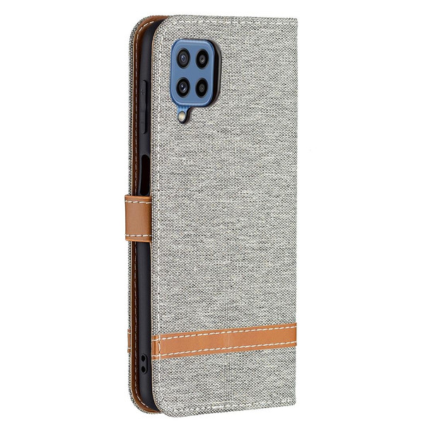 Samsung Galaxy M32 Color Matching Denim Texture Horizontal Flip Leather Case with Holder & Card Slots & Wallet & Lanyard(Gray)