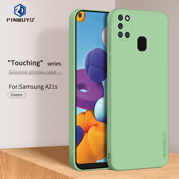 Samsung Galaxy A21s PINWUYO Touching Series Liquid Silicone TPU Shockproof Case(Green)