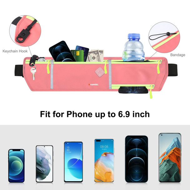 HAWEEL Running Belt Waist Fanny Pack Bag Sports Waterproof Waist Phone Pocket(Pink)