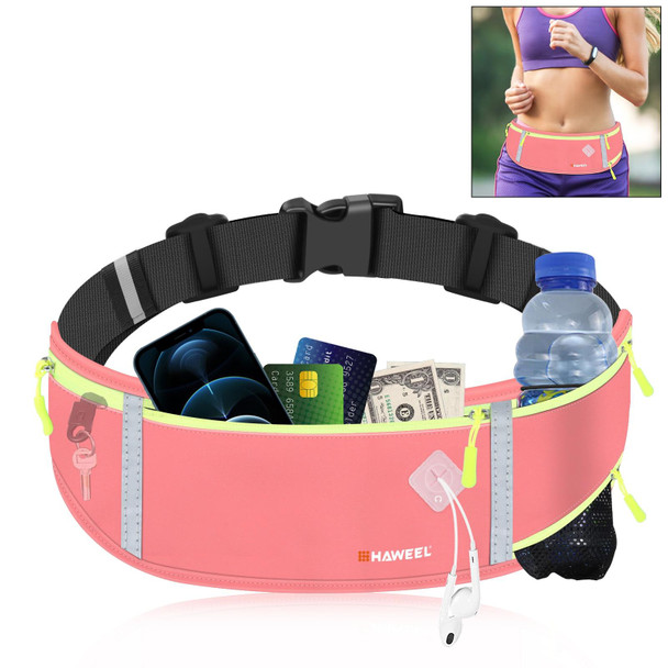 HAWEEL Running Belt Waist Fanny Pack Bag Sports Waterproof Waist Phone Pocket(Pink)