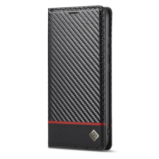 LC.IMEEKE Carbon Fiber PU + TPU Horizontal Flip Leather Case with Holder & Card Slot & Wallet - Samsung Galaxy A32 4G(Horizontal Black)