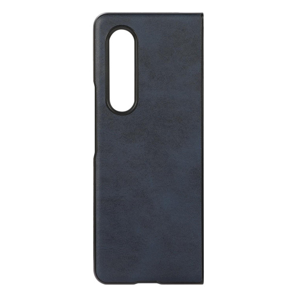 Samsung Galaxy Z Fold3 5G Two-color Cowhide Texture PU Shockproof Protective Case(Blue)