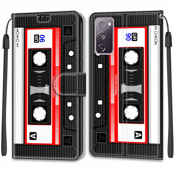 Samsung Galaxy S20 FE 5G Voltage Colored Drawing Magnetic Clasp Horizontal Flip PU Leather Case with Holder & Card Slots(C10 Black Red Tape)