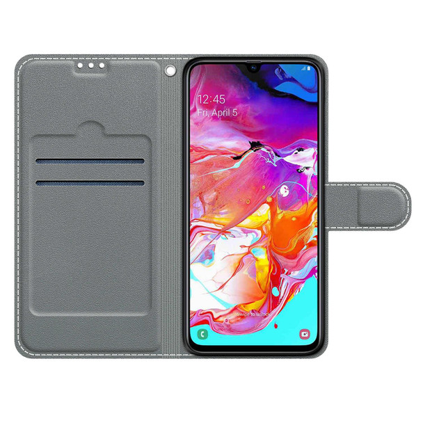 Samsung Galaxy A70 Voltage Colored Drawing Magnetic Clasp Horizontal Flip PU Leather Case with Holder & Card Slots(C16 Water Drop Six Petal Flower)