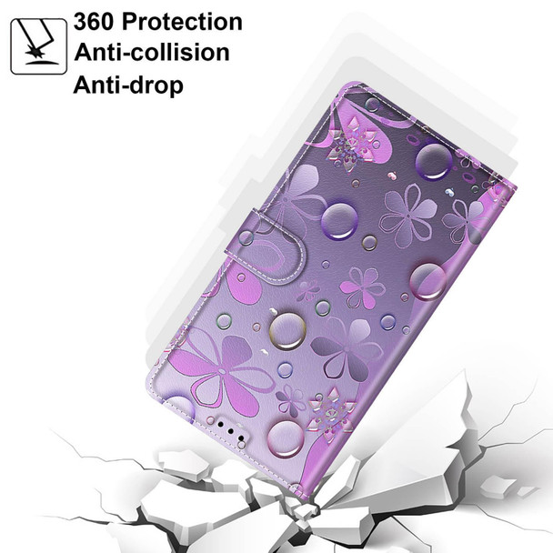 Samsung Galaxy A70 Voltage Colored Drawing Magnetic Clasp Horizontal Flip PU Leather Case with Holder & Card Slots(C16 Water Drop Six Petal Flower)