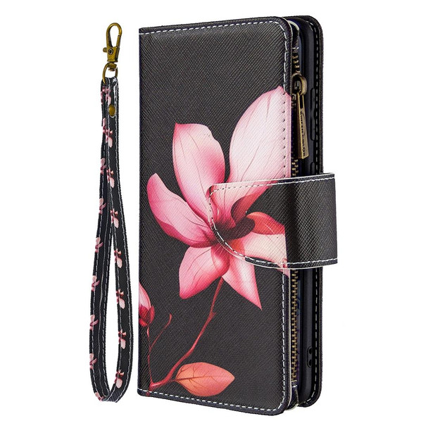 Samsung Galaxy S20 Ultra Colored Drawing Pattern Zipper Horizontal Flip Leather Case with Holder & Card Slots & Wallet(Lotus)