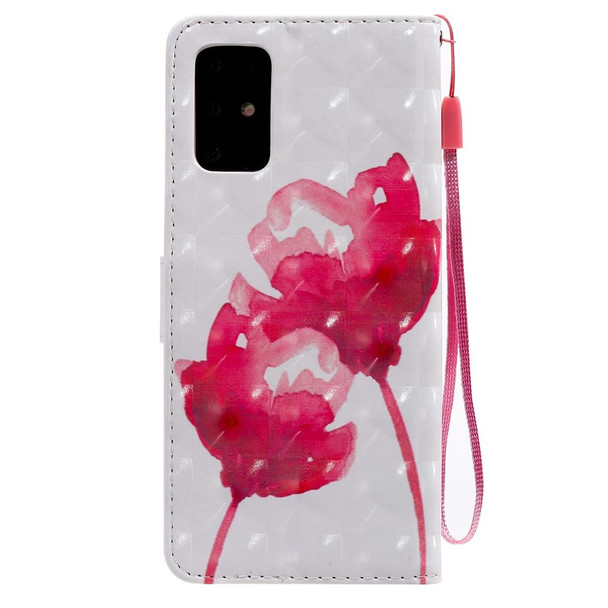 Galaxy S20+ 3D Painting Horizontal Flip Leather Case with Holder & Card Slot & Lanyard(Red Rose)