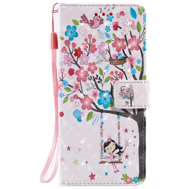 Galaxy A71 3D Painting Horizontal Flip Leather Case with Holder & Card Slot & Lanyard(Girl Under The Tree)