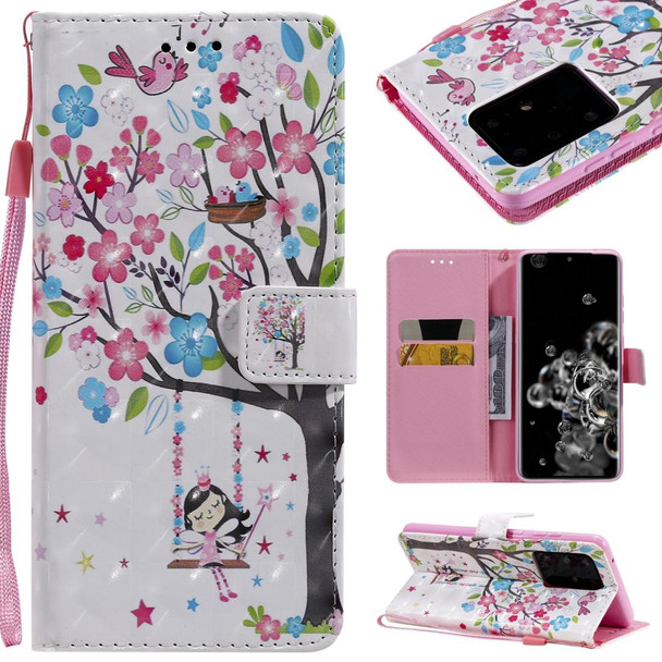 Galaxy S20 Ultra 3D Painting Horizontal Flip Leather Case with Holder & Card Slot & Lanyard(Girl Under The Tree)