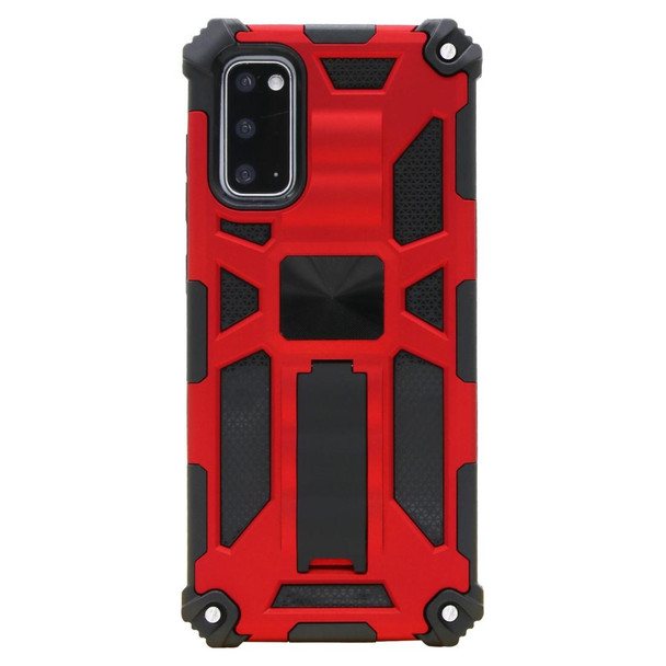 Galaxy S20 Shockproof TPU + PC Magnetic Protective Case with Holder(Red)